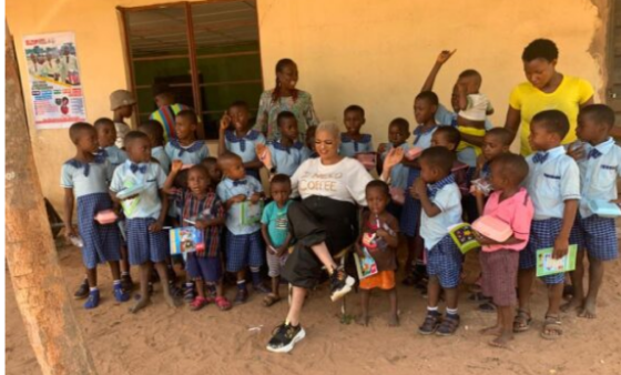 Chief Akudee Duru shares a week with primary school students on her “Educate A Child Program,” offering educational materials and lunch to school children.